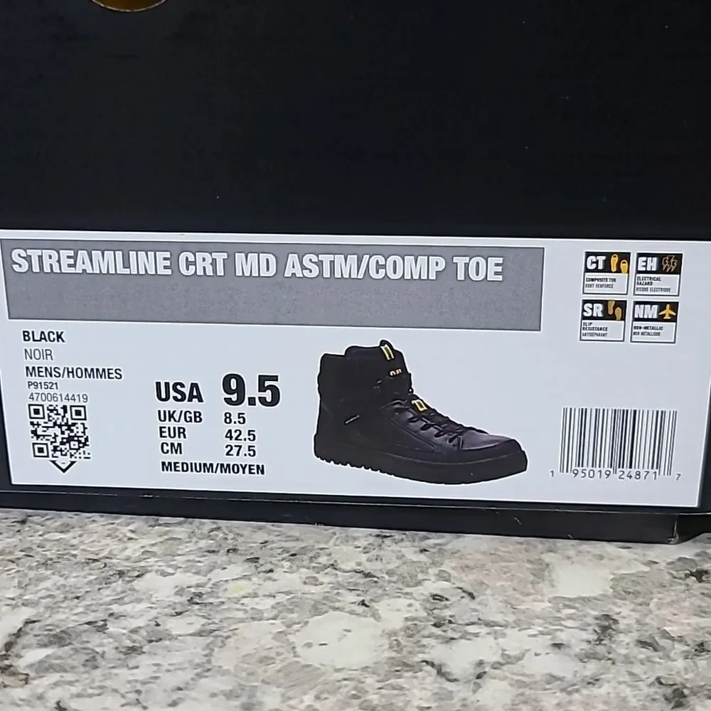 Caterpillar Streamline Court Mid Composite Toe Boots / Black New